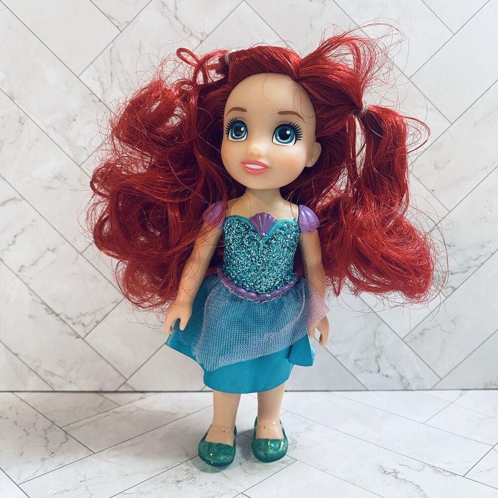Disney Princess Ariel Toddler Doll Little Mermaid Red Hair Glitter Dress